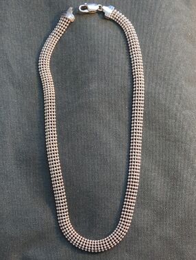 925 Silver 5-ball Bead Choker Necklace